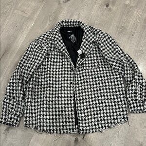 Fashion Nova Houndstooth Shirt Jacket